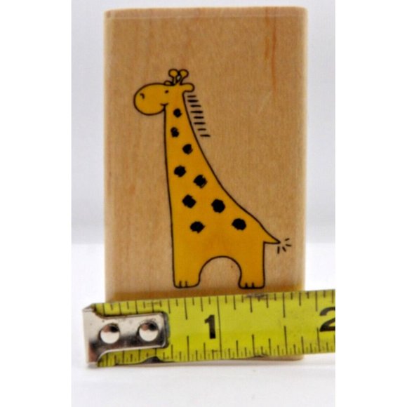 Stamp "Happy Giraffe" #FF1005 Stampendous ©2000 2¾" x 1 ½" - Picture 3 of 5